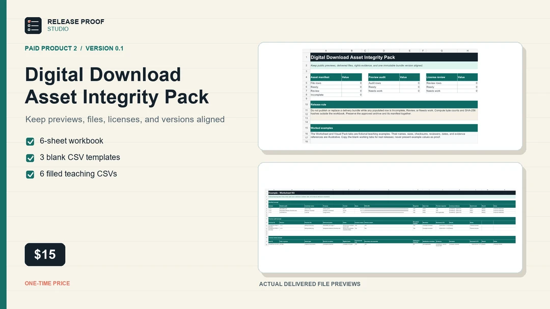 Editable Release Checks CSV — Pro License